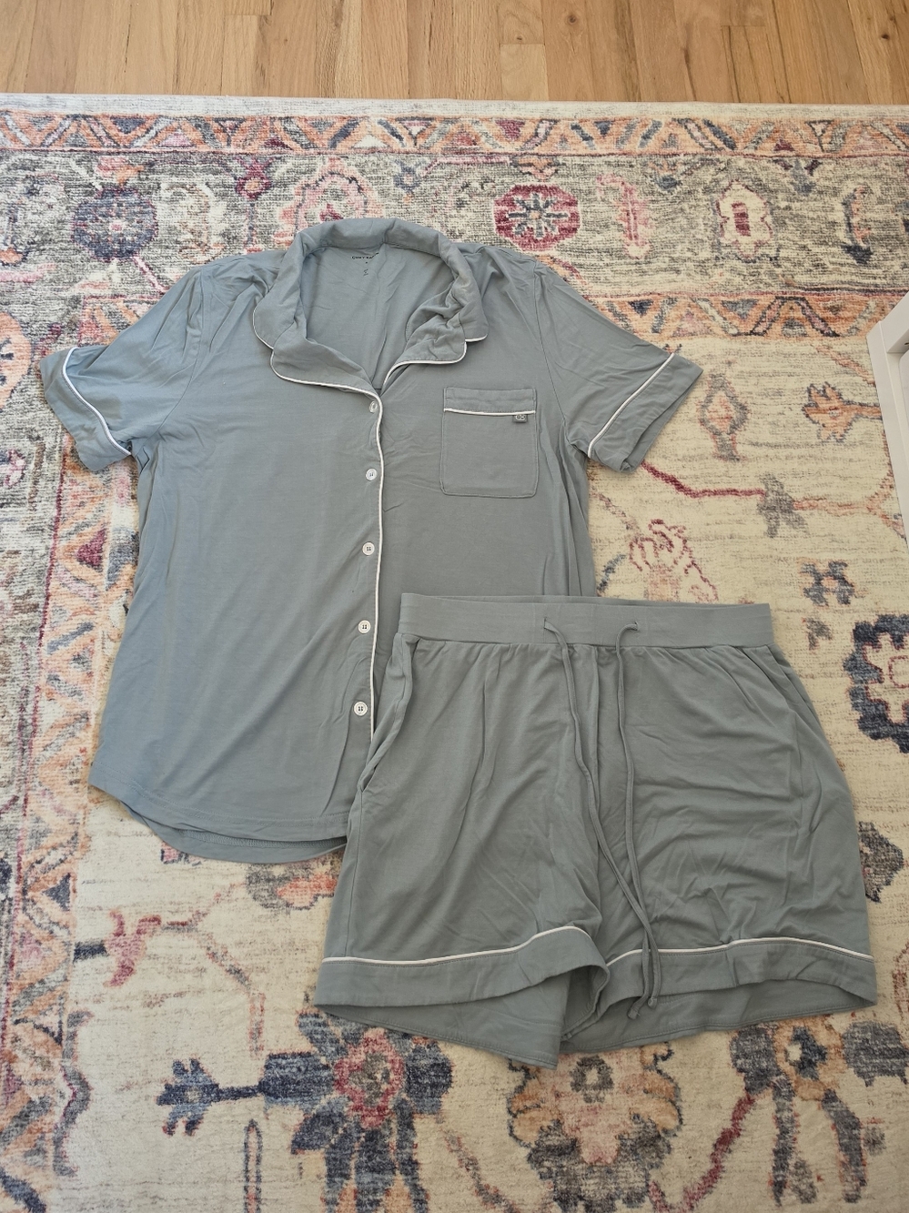 Cozy Earth Women's Bamboo Short Sleeve and Shorts Pajama Set Shorts Pajama Set